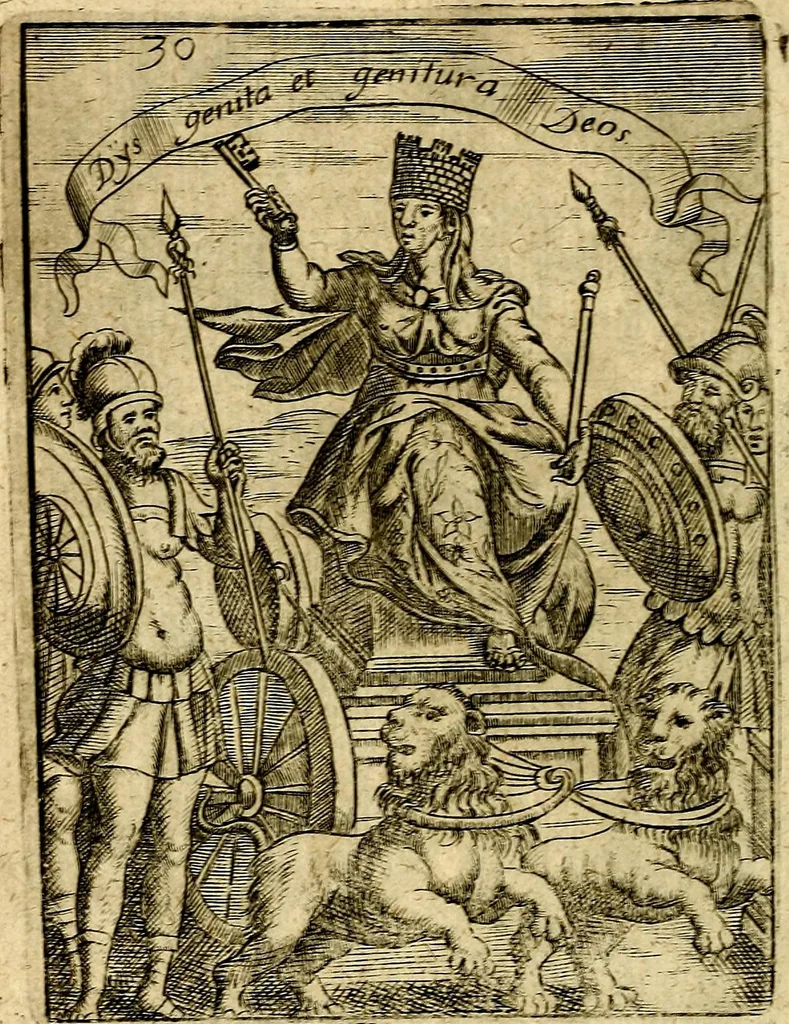 An illustration from Theatrum ethnico idololatrieum politico historicum, ethnicorum idololatrias, simulacra, templa, sacrificia & deos, illorum origines, ritus & caeremonias, quae in perficiendis sacris, fuerunt observata, quidque illis indicare voluerint, representans, 1699, leaf 285