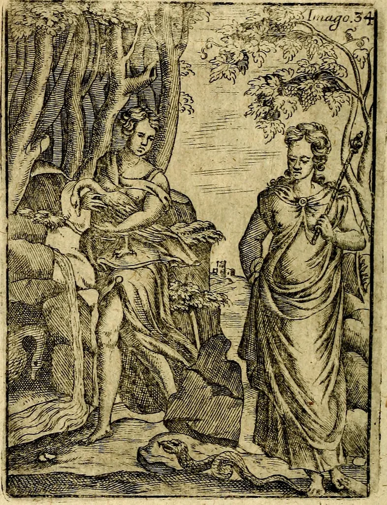 An illustration from Theatrum ethnico idololatrieum politico historicum, ethnicorum idololatrias, simulacra, templa, sacrificia & deos, illorum origines, ritus & caeremonias, quae in perficiendis sacris, fuerunt observata, quidque illis indicare voluerint, representans, 1699, leaf 289