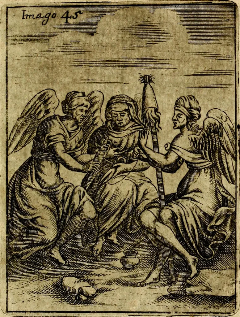 An illustration from Theatrum ethnico idololatrieum politico historicum, ethnicorum idololatrias, simulacra, templa, sacrificia & deos, illorum origines, ritus & caeremonias, quae in perficiendis sacris, fuerunt observata, quidque illis indicare voluerint, representans, 1699, leaf 296