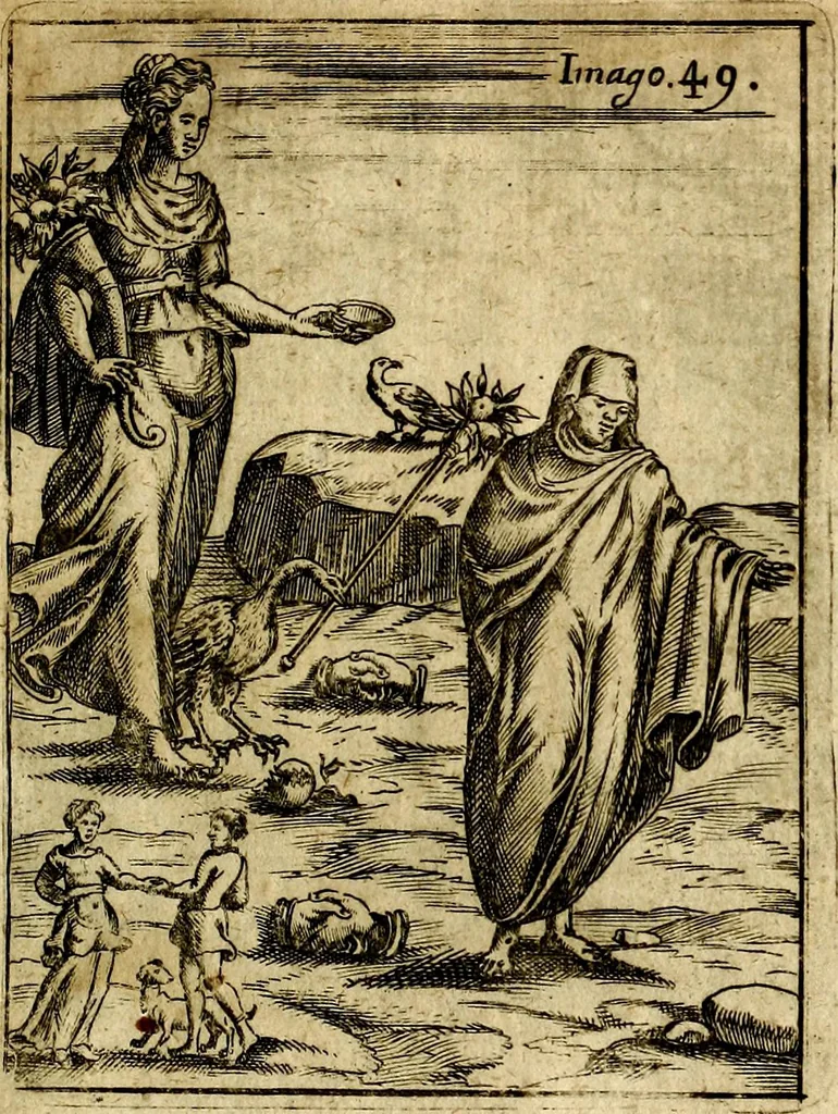 An illustration from Theatrum ethnico idololatrieum politico historicum, ethnicorum idololatrias, simulacra, templa, sacrificia & deos, illorum origines, ritus & caeremonias, quae in perficiendis sacris, fuerunt observata, quidque illis indicare voluerint, representans, 1699, leaf 300