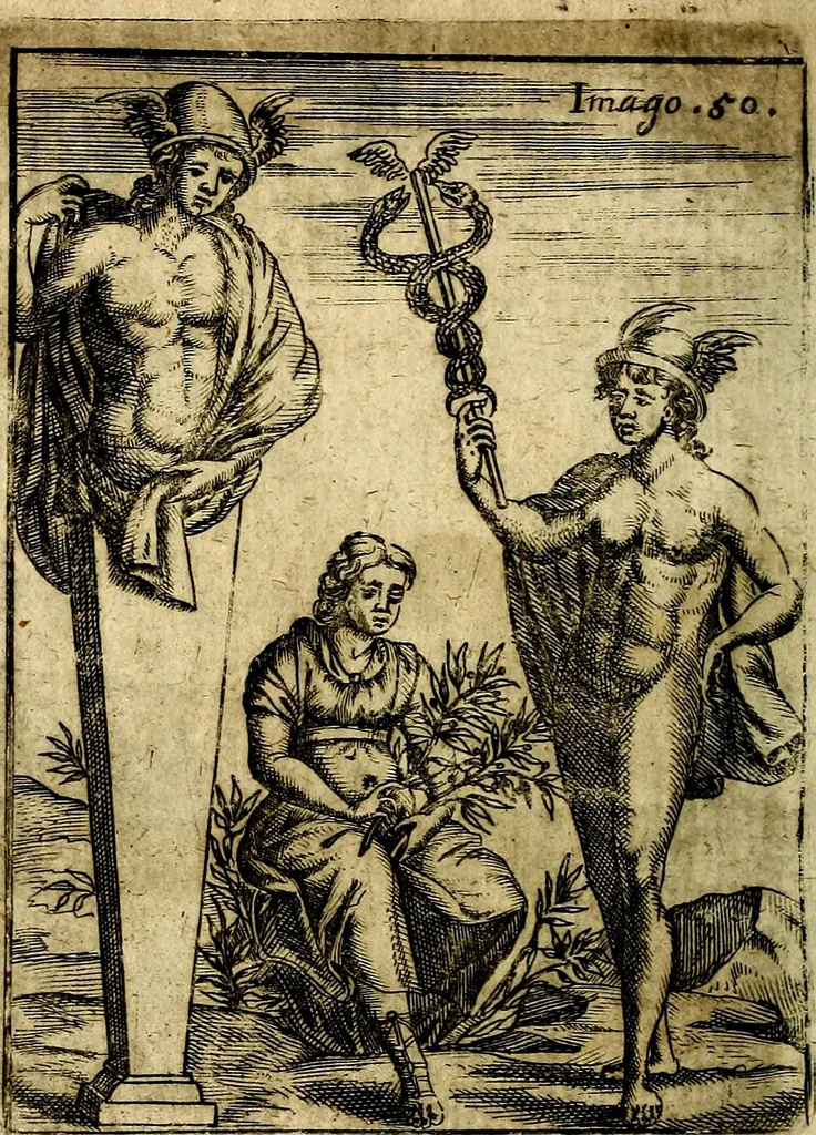 An illustration from Theatrum ethnico idololatrieum politico historicum, ethnicorum idololatrias, simulacra, templa, sacrificia & deos, illorum origines, ritus & caeremonias, quae in perficiendis sacris, fuerunt observata, quidque illis indicare voluerint, representans, 1699, leaf 301