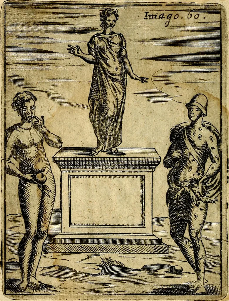 An illustration from Theatrum ethnico idololatrieum politico historicum, ethnicorum idololatrias, simulacra, templa, sacrificia & deos, illorum origines, ritus & caeremonias, quae in perficiendis sacris, fuerunt observata, quidque illis indicare voluerint, representans, 1699, leaf 311
