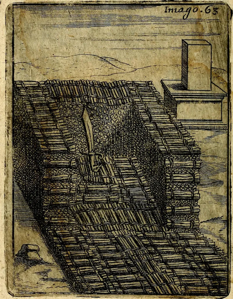 An illustration from Theatrum ethnico idololatrieum politico historicum, ethnicorum idololatrias, simulacra, templa, sacrificia & deos, illorum origines, ritus & caeremonias, quae in perficiendis sacris, fuerunt observata, quidque illis indicare voluerint, representans, 1699, leaf 315