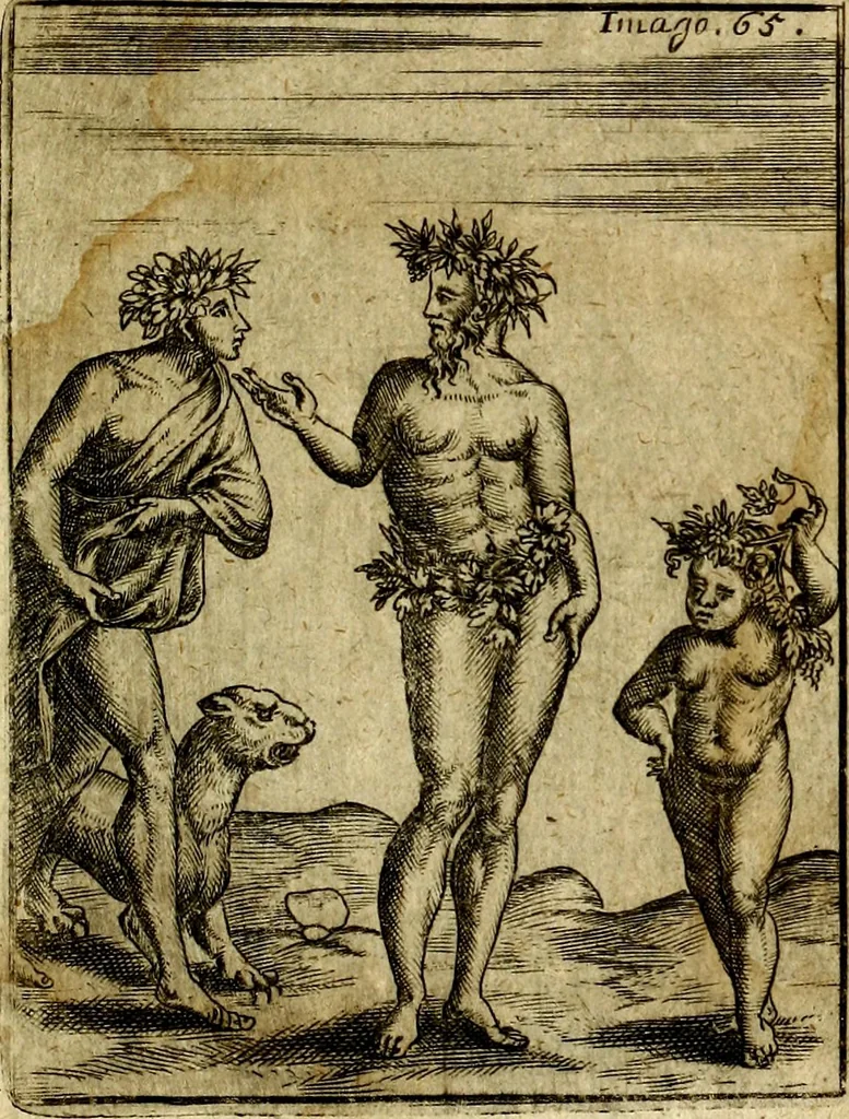 An illustration from Theatrum ethnico idololatrieum politico historicum, ethnicorum idololatrias, simulacra, templa, sacrificia & deos, illorum origines, ritus & caeremonias, quae in perficiendis sacris, fuerunt observata, quidque illis indicare voluerint, representans, 1699, leaf 318