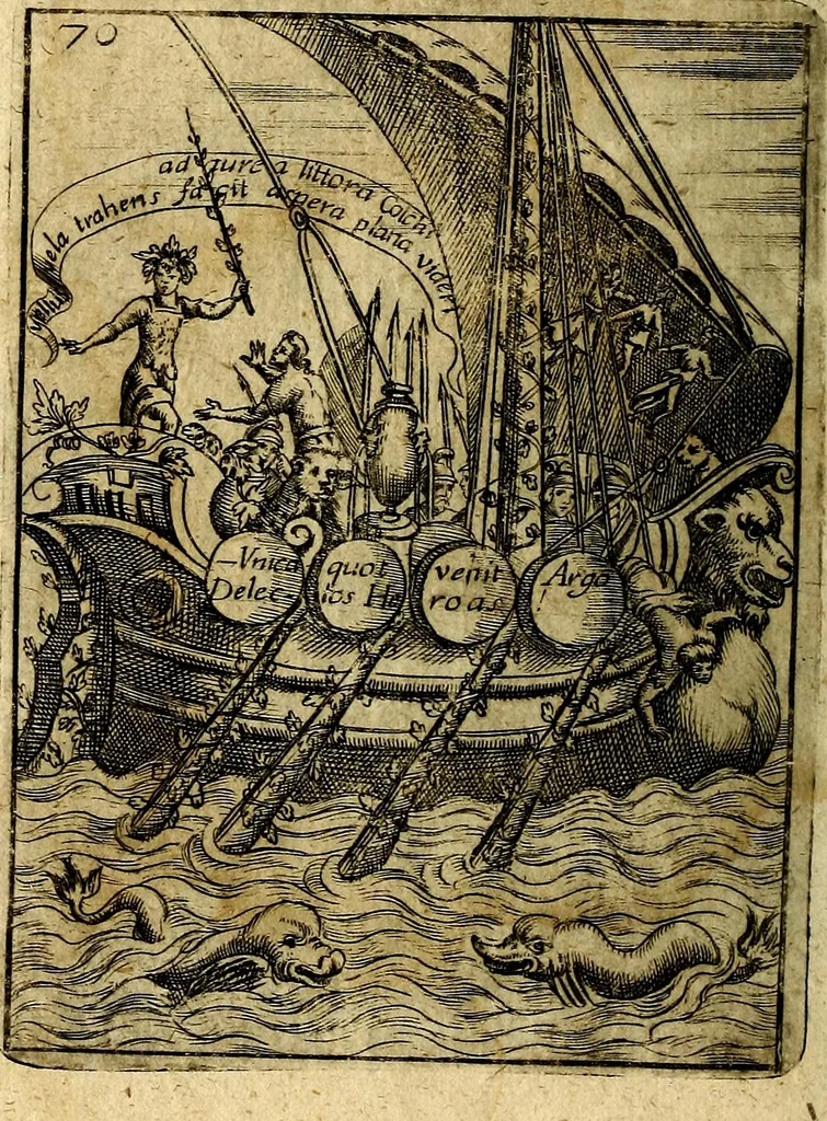 An illustration from Theatrum ethnico idololatrieum politico historicum, ethnicorum idololatrias, simulacra, templa, sacrificia & deos, illorum origines, ritus & caeremonias, quae in perficiendis sacris, fuerunt observata, quidque illis indicare voluerint, representans, 1699, leaf 323