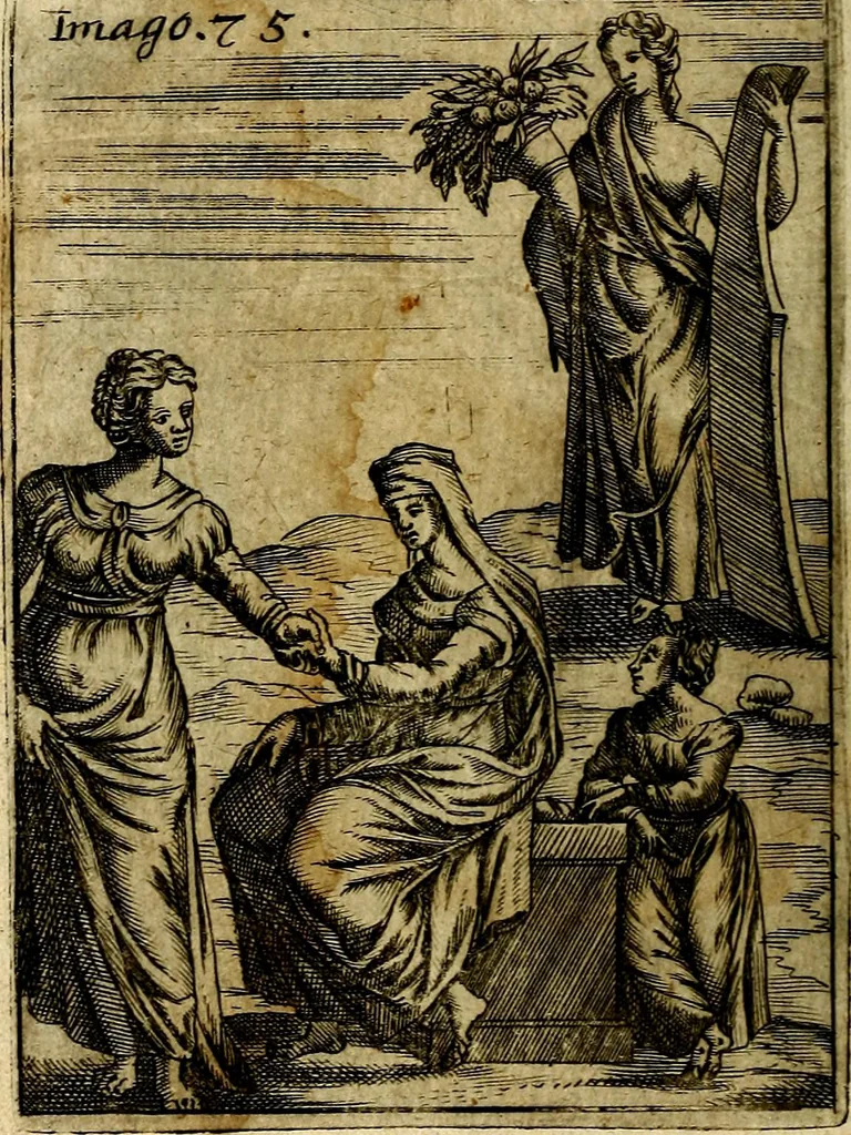 An illustration from Theatrum ethnico idololatrieum politico historicum, ethnicorum idololatrias, simulacra, templa, sacrificia & deos, illorum origines, ritus & caeremonias, quae in perficiendis sacris, fuerunt observata, quidque illis indicare voluerint, representans, 1699, leaf 331