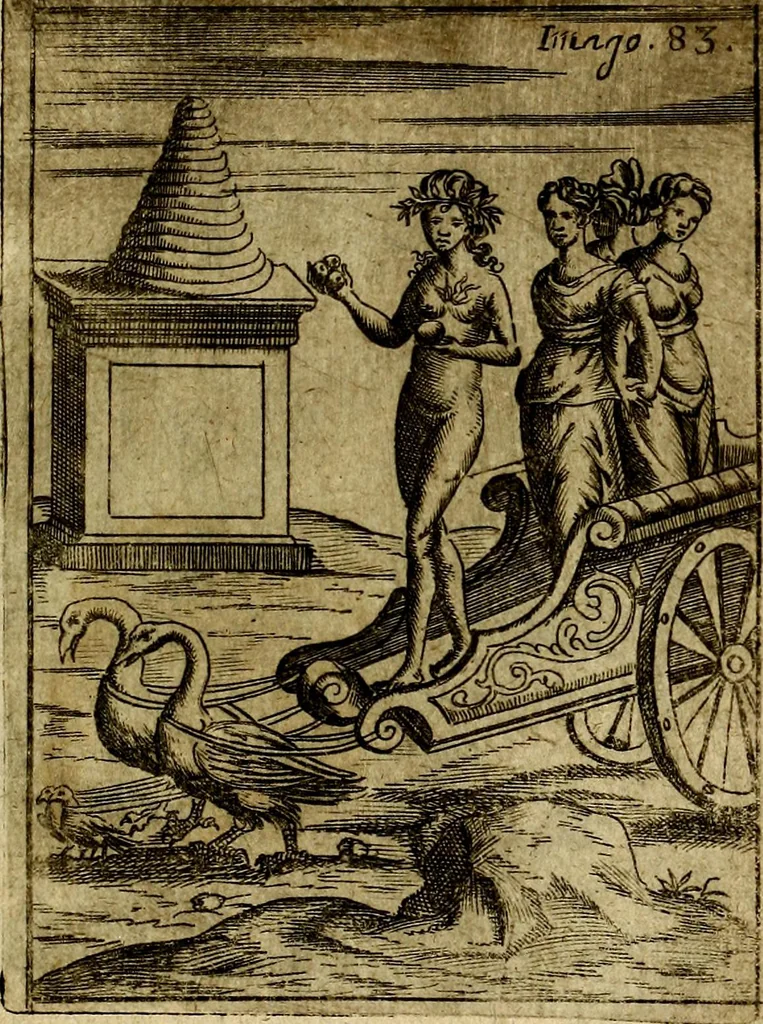 An illustration from Theatrum ethnico idololatrieum politico historicum, ethnicorum idololatrias, simulacra, templa, sacrificia & deos, illorum origines, ritus & caeremonias, quae in perficiendis sacris, fuerunt observata, quidque illis indicare voluerint, representans, 1699, leaf 340