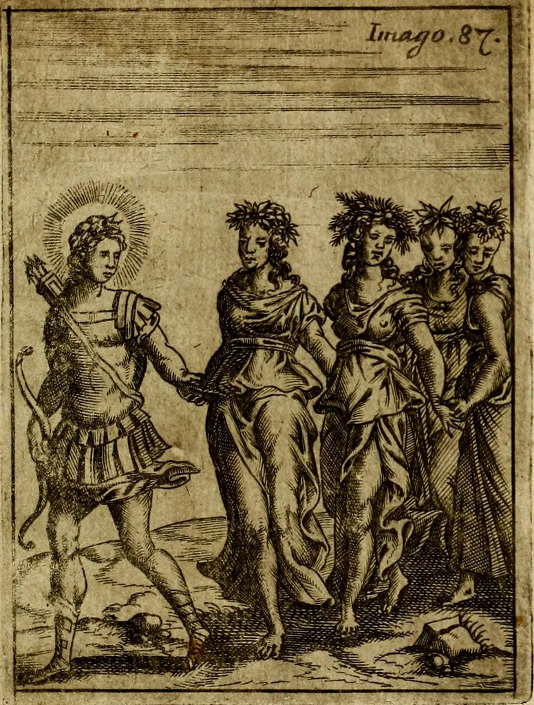An illustration from Theatrum ethnico idololatrieum politico historicum, ethnicorum idololatrias, simulacra, templa, sacrificia & deos, illorum origines, ritus & caeremonias, quae in perficiendis sacris, fuerunt observata, quidque illis indicare voluerint, representans, 1699, leaf 344