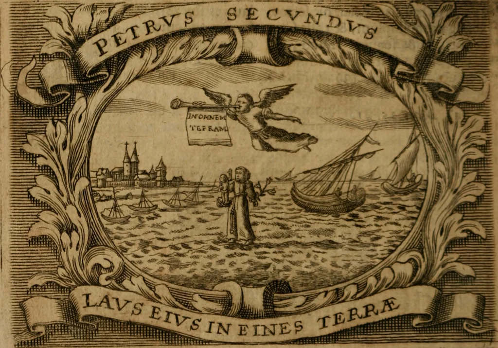 An illustration from Theatrum gloriae sanctorum, 1696, leaf 137