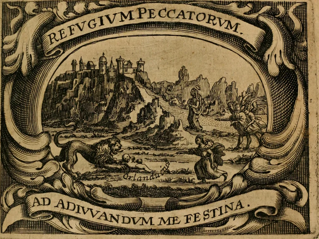 An illustration from Theatrum gloriae sanctorum, 1696, leaf 170