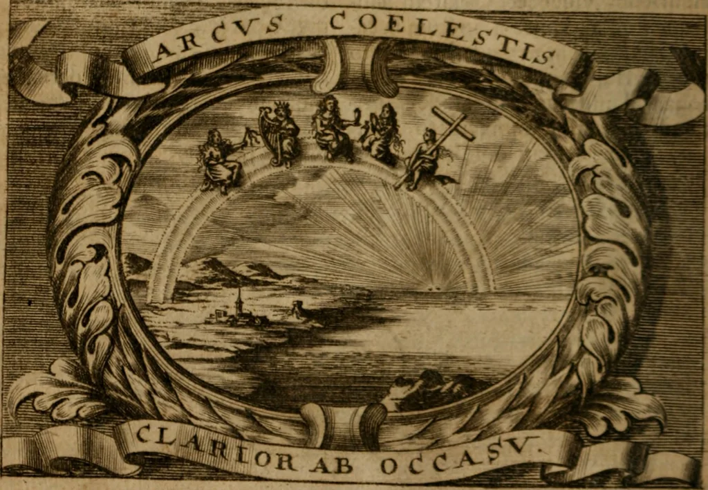 An illustration from Theatrum gloriae sanctorum, 1696, leaf 191