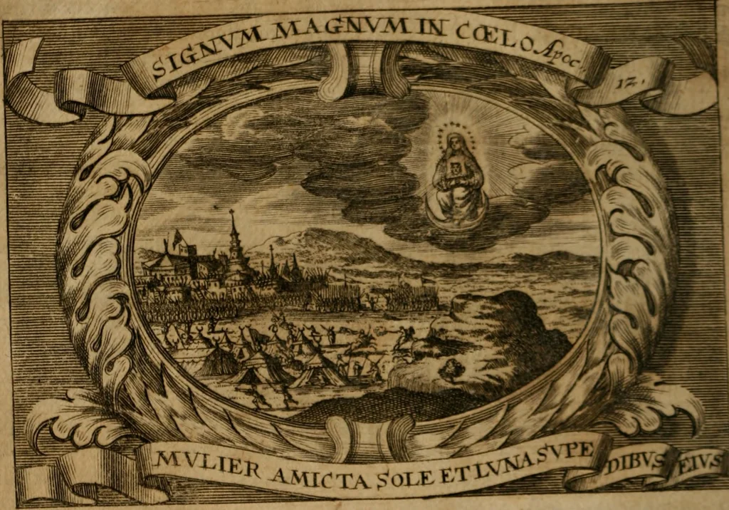 An illustration from Theatrum gloriae sanctorum, 1696, leaf 237