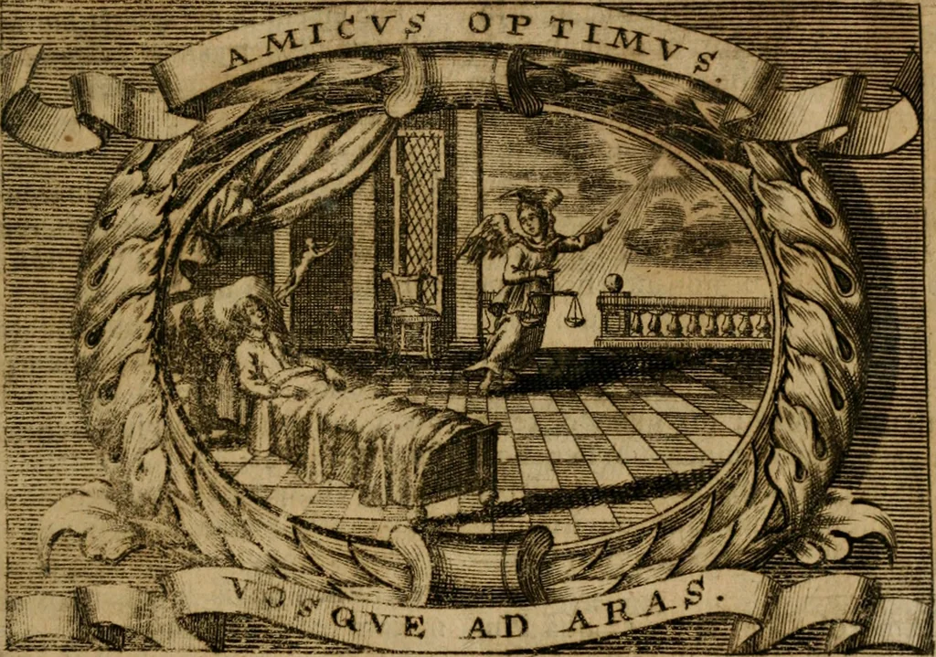 An illustration from Theatrum gloriae sanctorum, 1696, leaf 300