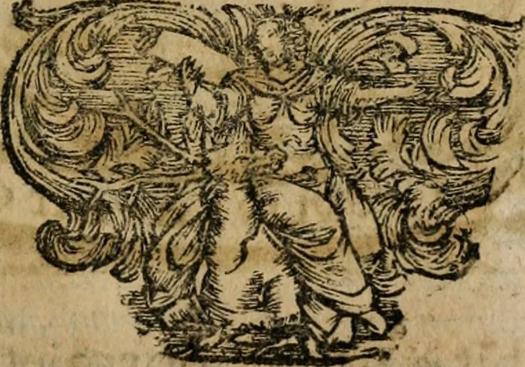 An illustration from Theatrum gloriae sanctorum, 1696, leaf 308