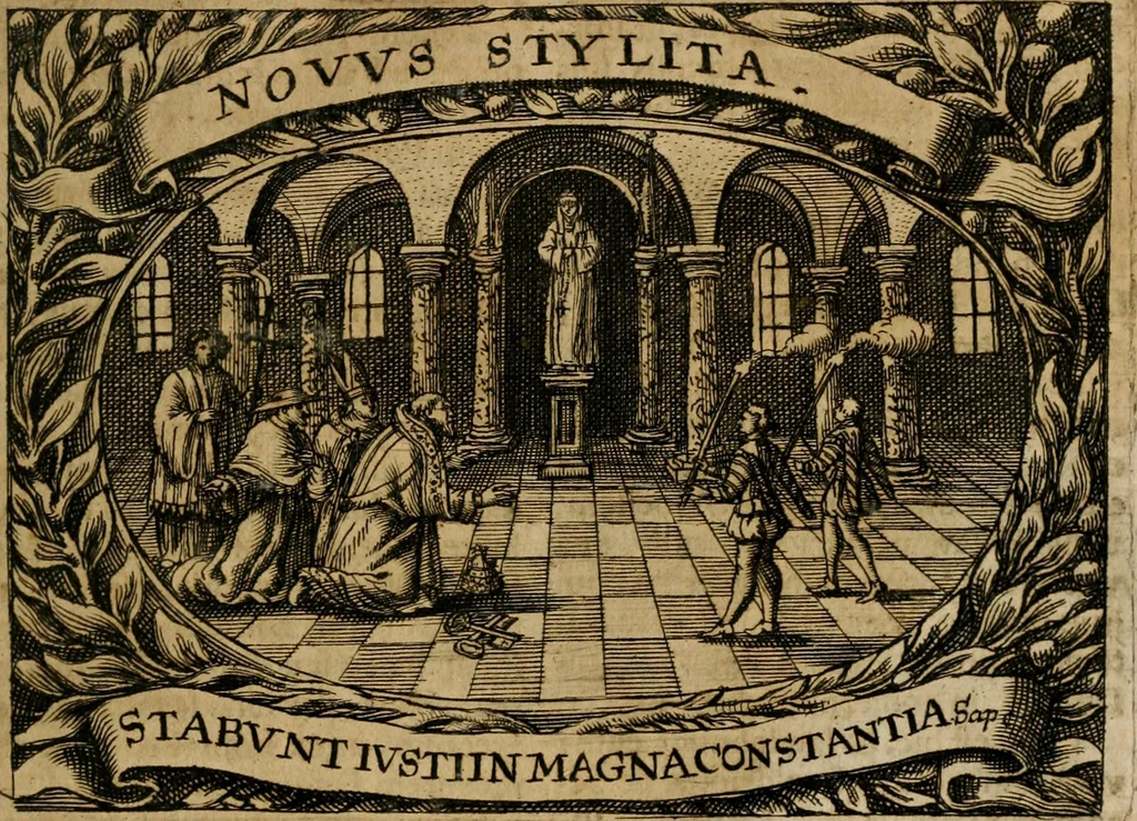 An illustration from Theatrum gloriae sanctorum, 1696, leaf 318