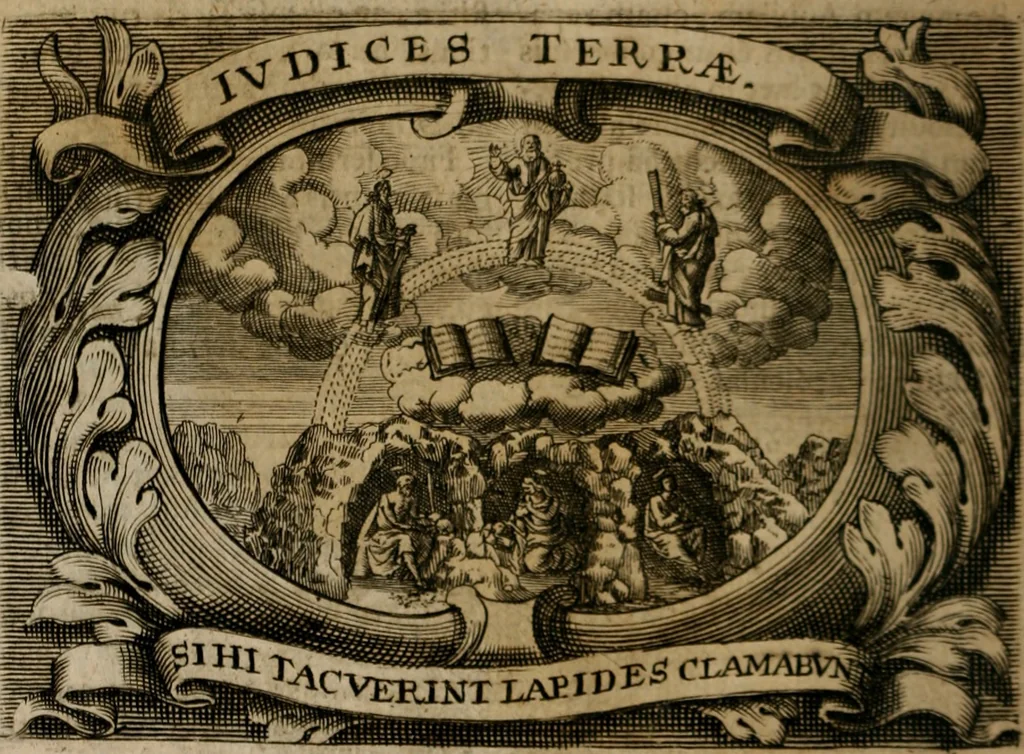An illustration from Theatrum gloriae sanctorum, 1696, leaf 327