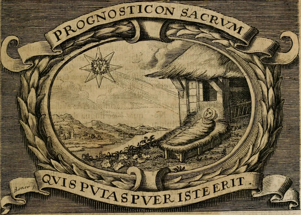 An illustration from Theatrum gloriae sanctorum, 1696, leaf 36