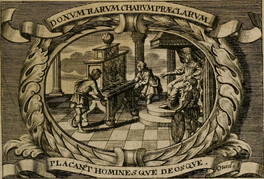 An illustration from Theatrum gloriae sanctorum, 1696, leaf 362