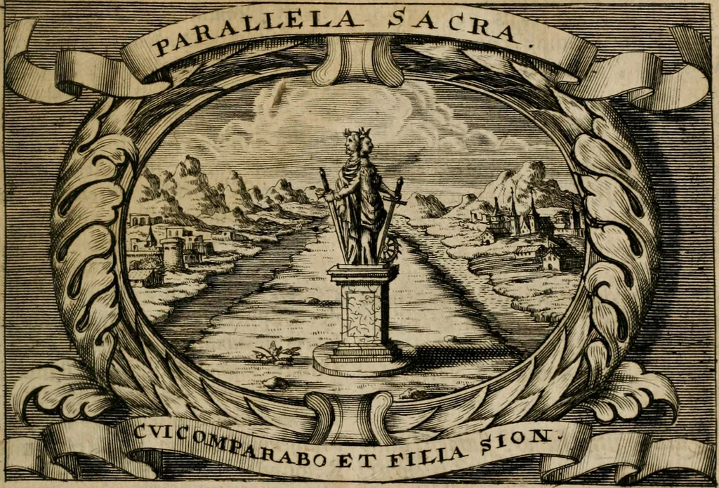 An illustration from Theatrum gloriae sanctorum, 1696, leaf 372