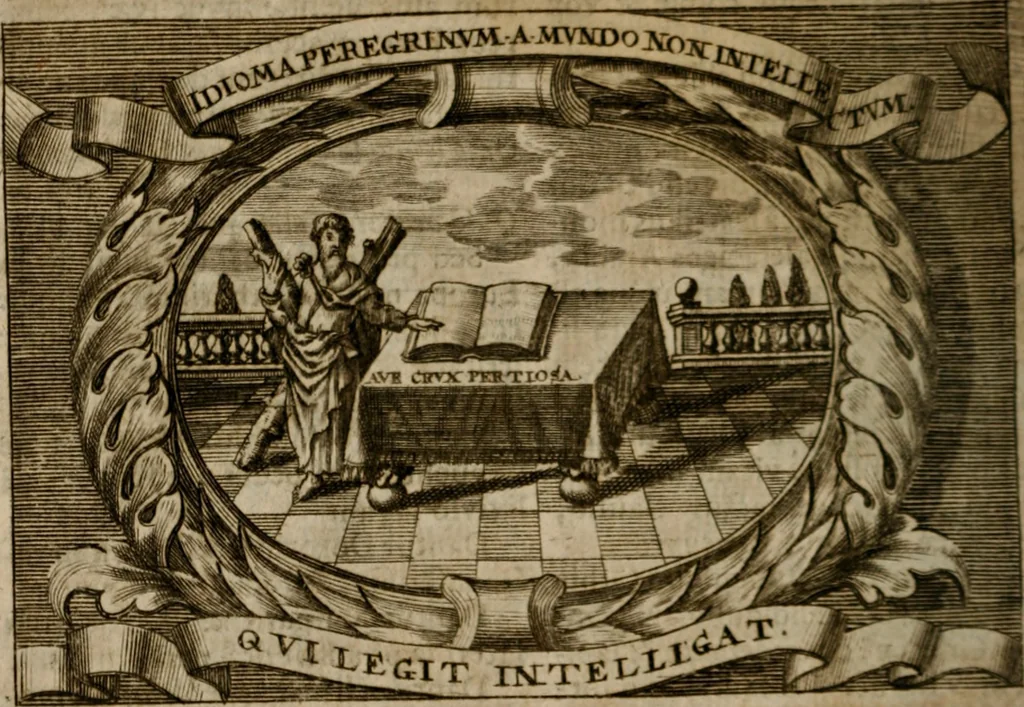 An illustration from Theatrum gloriae sanctorum, 1696, leaf 381