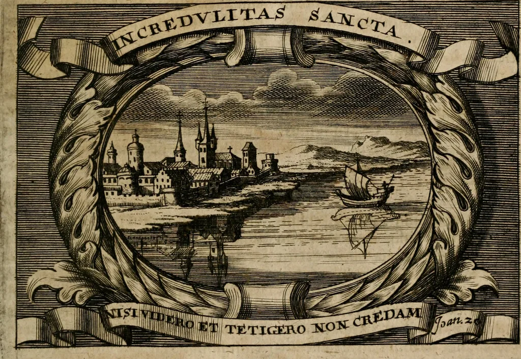An illustration from Theatrum gloriae sanctorum, 1696, leaf 408
