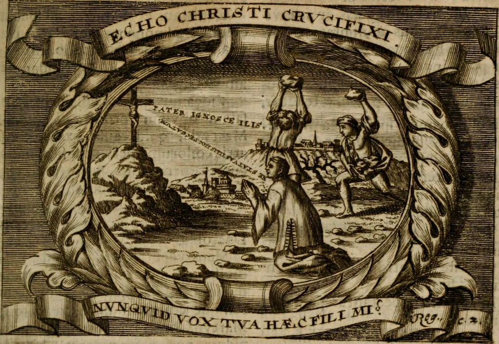 An illustration from Theatrum gloriae sanctorum, 1696, leaf 426