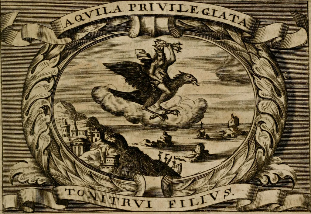 An illustration from Theatrum gloriae sanctorum, 1696, leaf 436