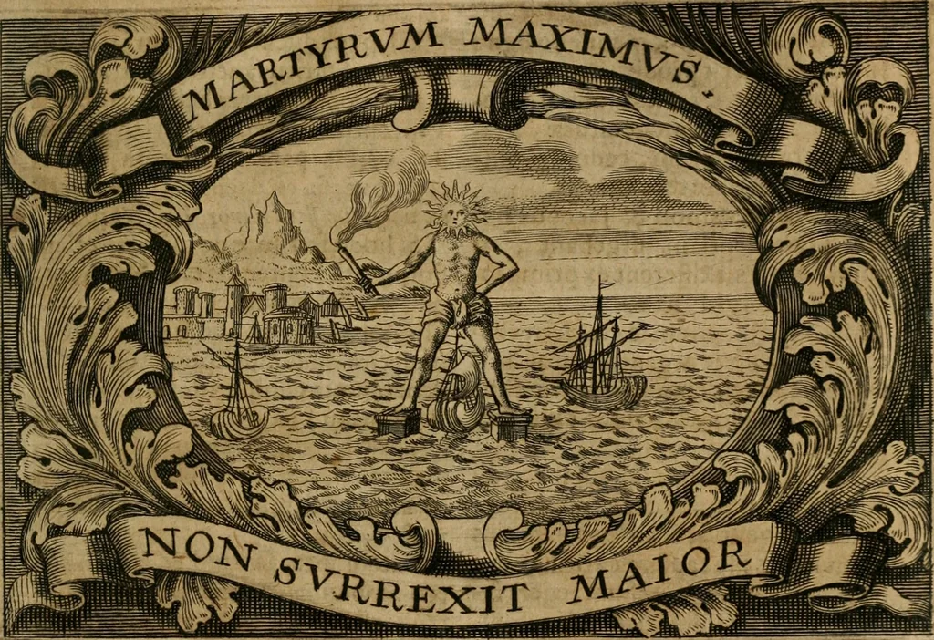 An illustration from Theatrum gloriae sanctorum, 1696, leaf 48