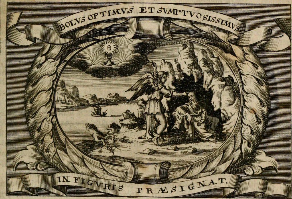 An illustration from Theatrum gloriae sanctorum, 1696, leaf 484