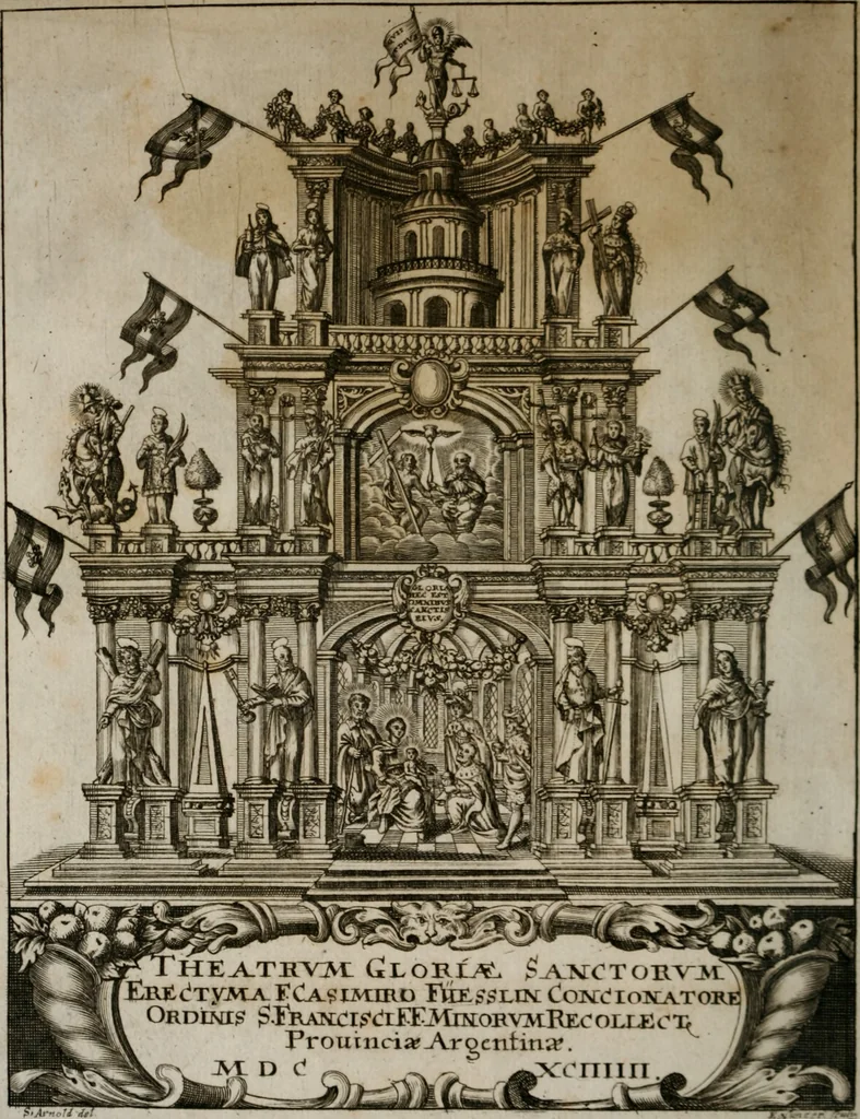 An illustration from Theatrum gloriae sanctorum, 1696, leaf 5