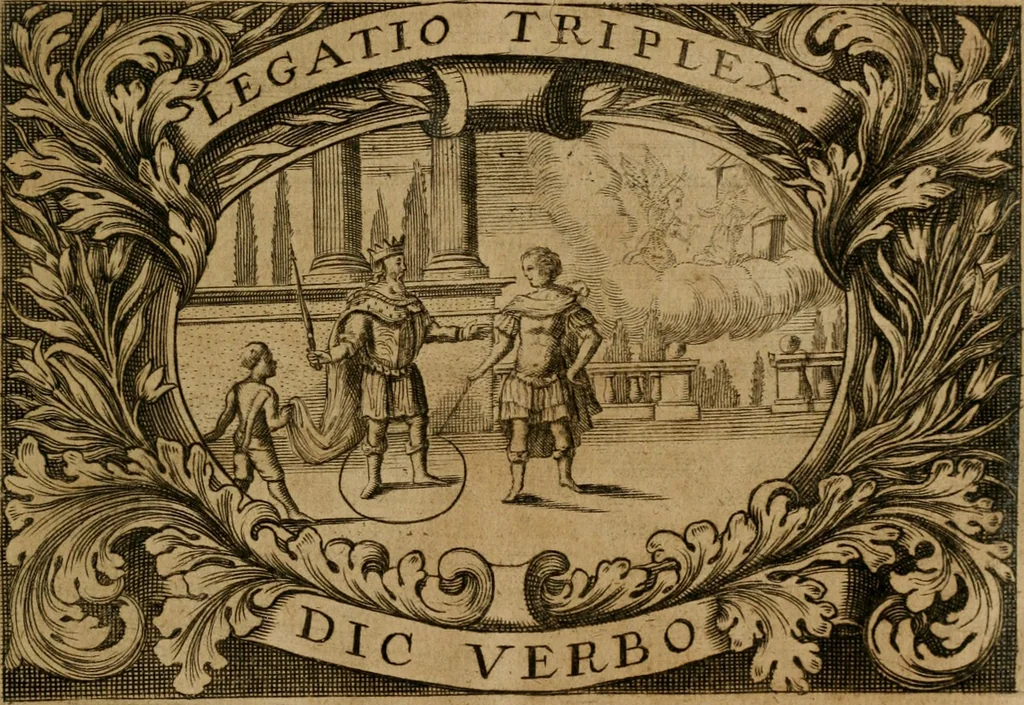 An illustration from Theatrum gloriae sanctorum, 1696, leaf 98