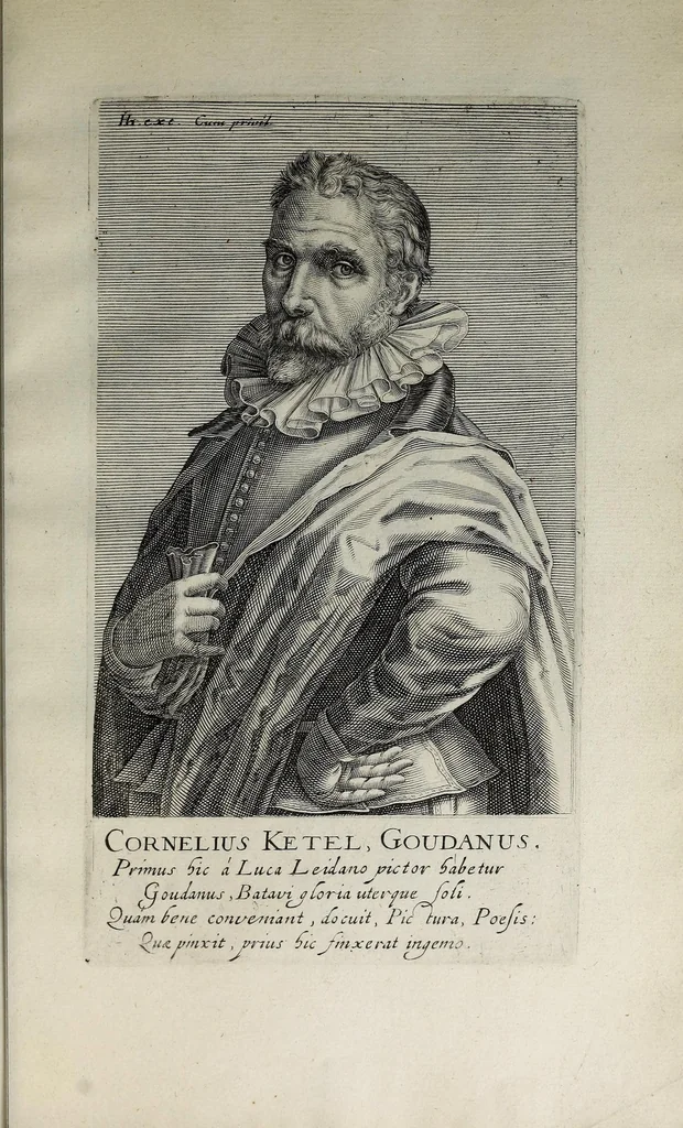 An illustration from Theatrum honoris in quo nostri Apelles, saeculi seu pictorum, qui patrum nostrorum memoria vixerunt celebriorum praecipue quos Belgium tulit, verae et ad vivum expressae imagines in aes incisae exhibentur, 1618, leaf 103