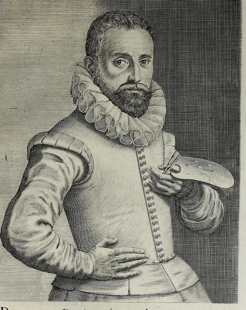 An illustration from Theatrum honoris in quo nostri Apelles, saeculi seu pictorum, qui patrum nostrorum memoria vixerunt celebriorum praecipue quos Belgium tulit, verae et ad vivum expressae imagines in aes incisae exhibentur, 1618, leaf 133
