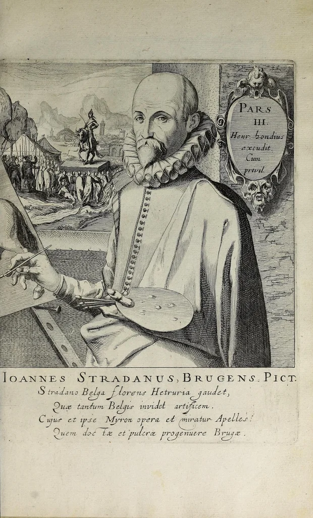 An illustration from Theatrum honoris in quo nostri Apelles, saeculi seu pictorum, qui patrum nostrorum memoria vixerunt celebriorum praecipue quos Belgium tulit, verae et ad vivum expressae imagines in aes incisae exhibentur, 1618, leaf 51