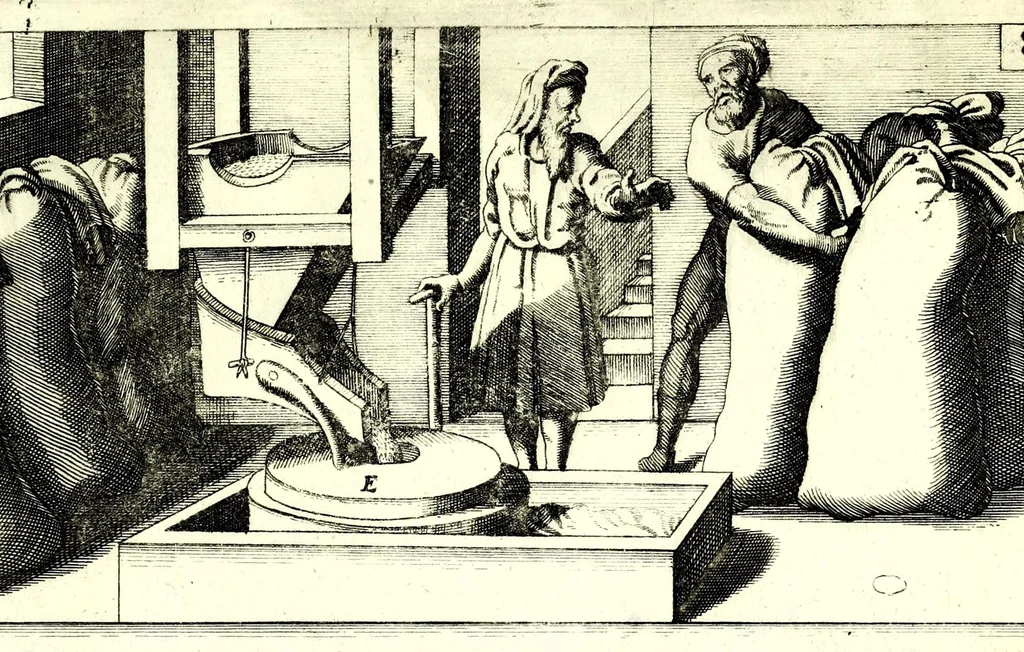 An illustration from Theatrum machinarum novum, das ist, Neu-vermehrter Schauplatz der mechanischen Künsten : handelt von allerhand Wasser- Wind- Ross- Gewicht- und Hand-Mühlen ... ; beneben nützlichen Wasser-Künsten ..., 1673, leaf 75