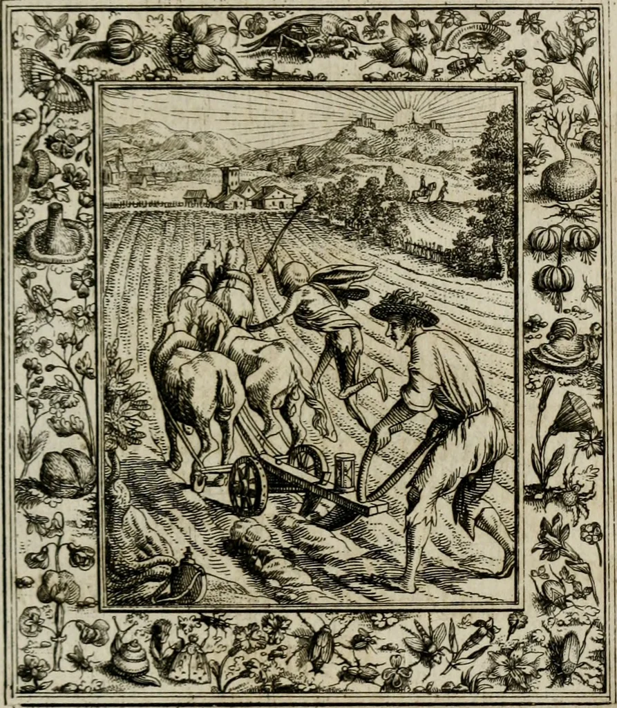 An illustration from Theatrum mortis humanæ tripartitum. I. Pars. Saltum mortis. II. Pars. Varia genera mortis. III. Pars. Pnas damnatorum continens. Figuris æneis illustratum, das ist, Schau-Bühne desz menschlichen Todts in drey Theil. 1. Theil. Der Toden Tantz. 2. Theil. Underschidliche Todts-Gattungen. 3. Theil. Der Verdambten Höllen-Peyn, vorstellend. Mit Schönen Kupffer-Stichen geziehrt vnd an Tag gegeben. Durch Joannem Weichardum Valvasor.., 1682, leaf 88