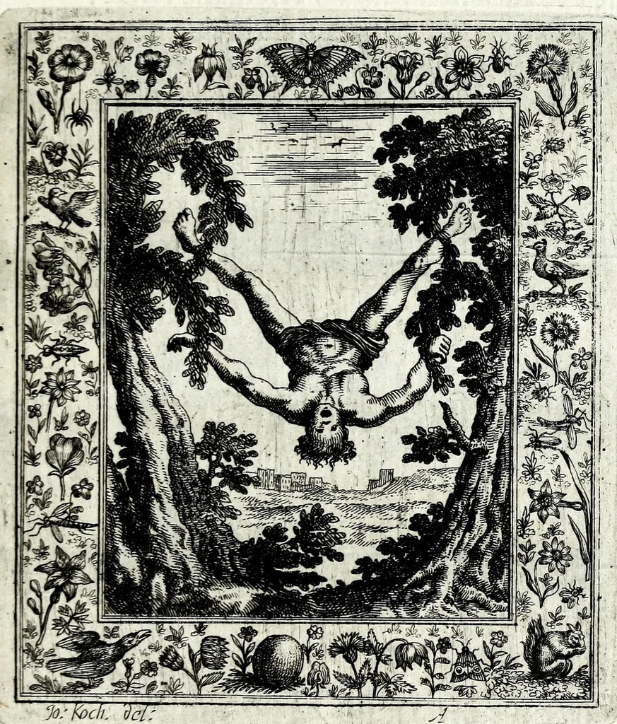 An illustration from Theatrum mortis humanae tripartitum ... : figuris aeneis illustratum = Das ist, Schau-Bühne dess menschlichen Todts in drey Theil ... : mit Schönen Kupffer-Stichen geziehrt vnd an Tag gegeben, 1682, leaf 147