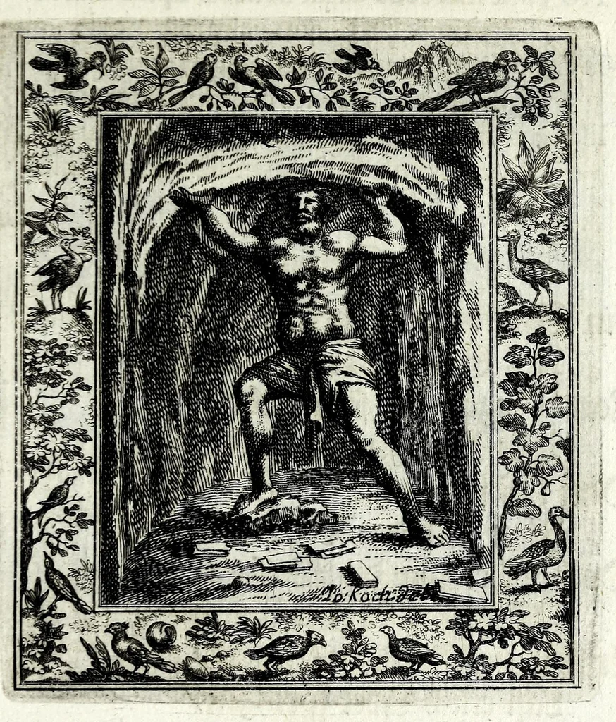 An illustration from Theatrum mortis humanae tripartitum ... : figuris aeneis illustratum = Das ist, Schau-Bühne dess menschlichen Todts in drey Theil ... : mit Schönen Kupffer-Stichen geziehrt vnd an Tag gegeben, 1682, leaf 153