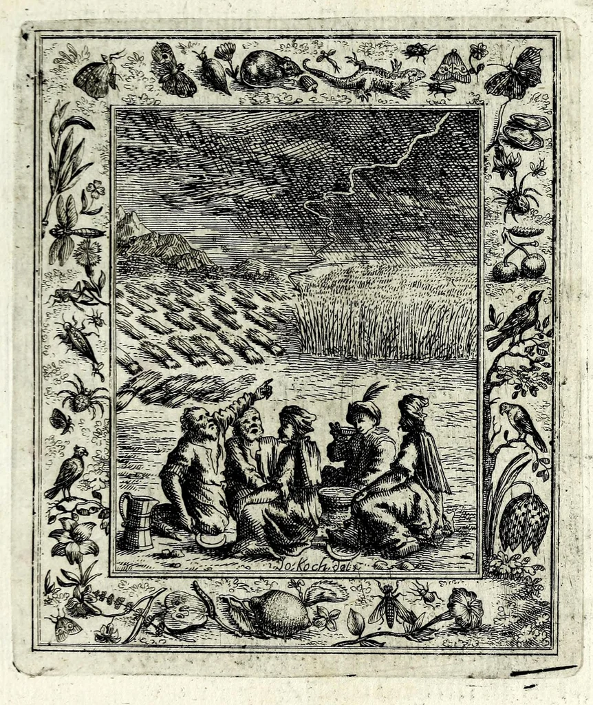 An illustration from Theatrum mortis humanae tripartitum ... : figuris aeneis illustratum = Das ist, Schau-Bühne dess menschlichen Todts in drey Theil ... : mit Schönen Kupffer-Stichen geziehrt vnd an Tag gegeben, 1682, leaf 161