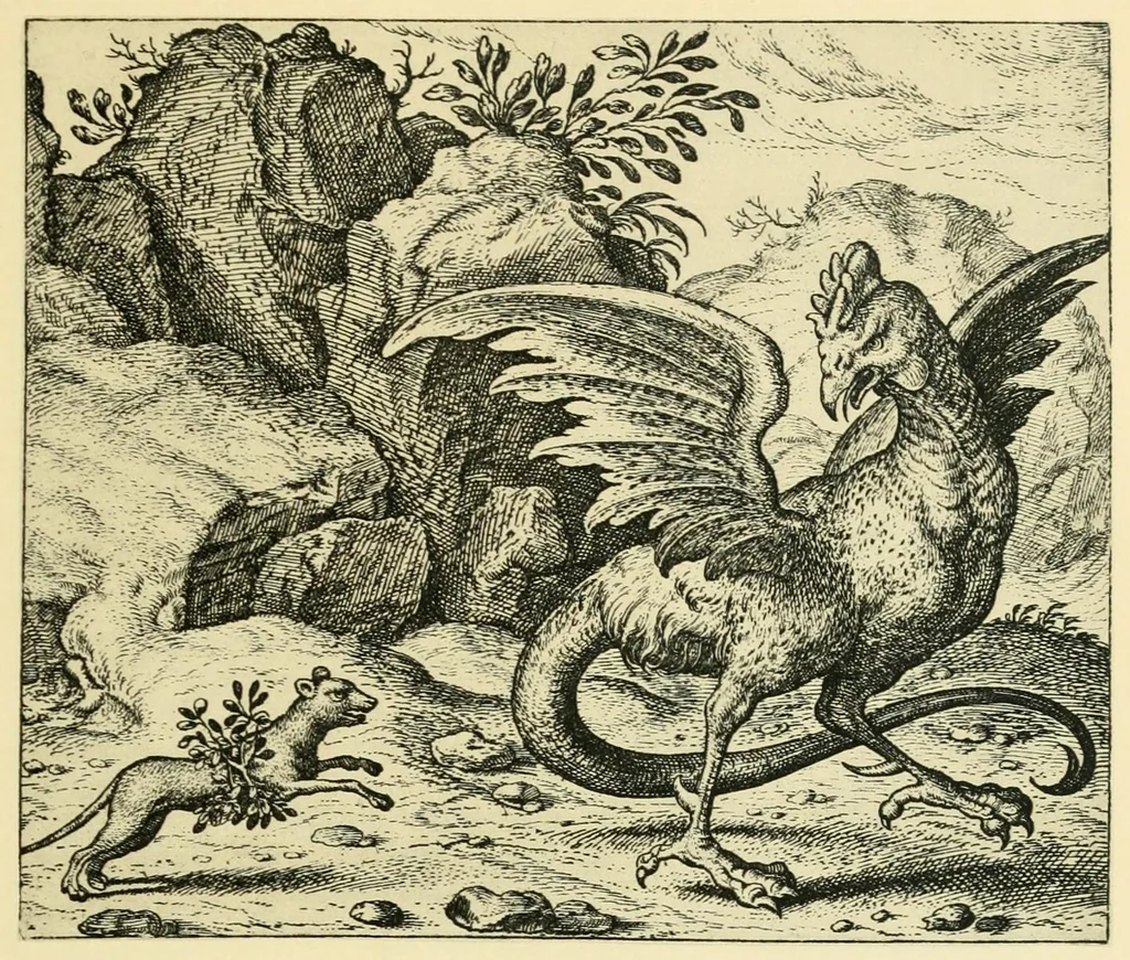 An illustration from Theatrum morum; artliche Gesprach der Thier mit wahren Historien den Menschen zur Lehr. AEgidius Sadeler excud. [Hrsg. von Gesellschaft Deutscher Bücherfreunde in Böhmen.], 1608, leaf 107