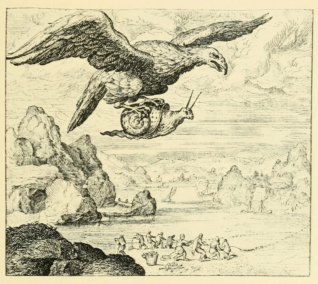 An illustration from Theatrum morum; artliche Gesprach der Thier mit wahren Historien den Menschen zur Lehr. AEgidius Sadeler excud. [Hrsg. von Gesellschaft Deutscher Bücherfreunde in Böhmen.], 1608, leaf 117