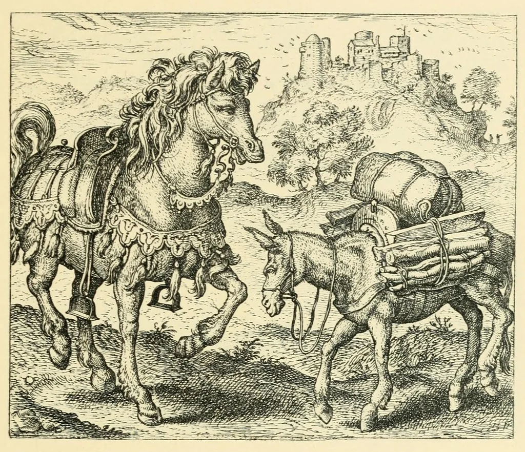 An illustration from Theatrum morum; artliche Gesprach der Thier mit wahren Historien den Menschen zur Lehr. AEgidius Sadeler excud. [Hrsg. von Gesellschaft Deutscher Bücherfreunde in Böhmen.], 1608, leaf 125