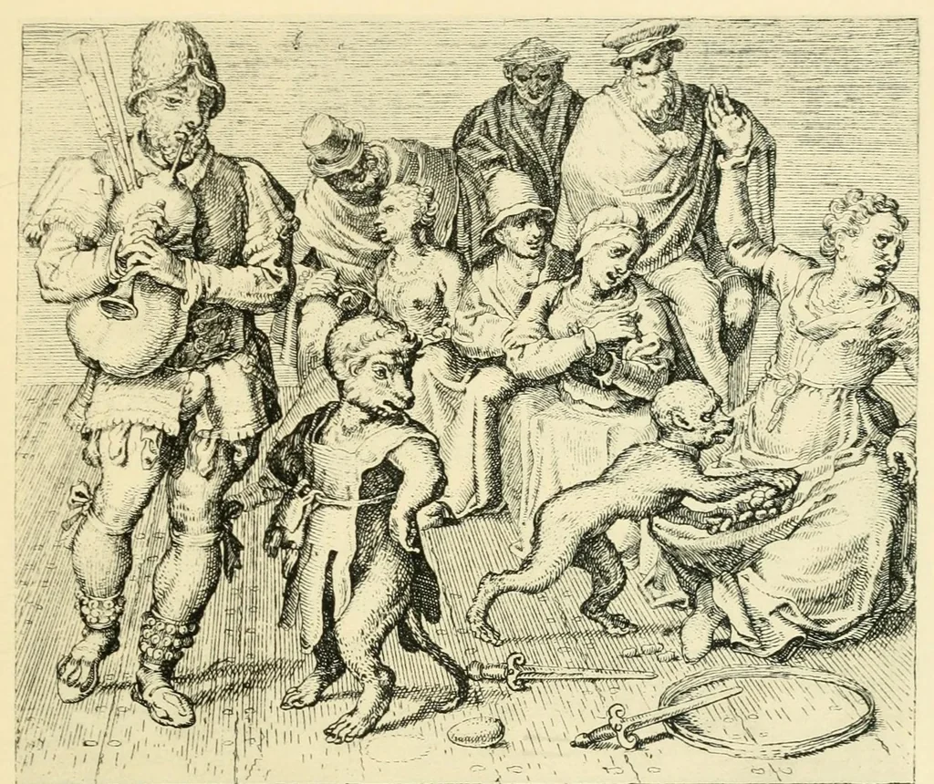 An illustration from Theatrum morum; artliche Gesprach der Thier mit wahren Historien den Menschen zur Lehr. AEgidius Sadeler excud. [Hrsg. von Gesellschaft Deutscher Bücherfreunde in Böhmen.], 1608, leaf 235