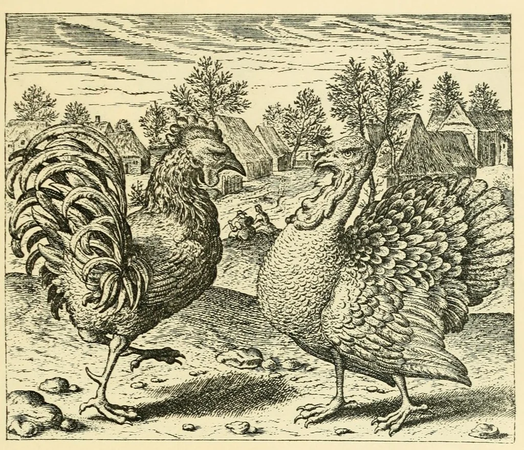 An illustration from Theatrum morum; artliche Gesprach der Thier mit wahren Historien den Menschen zur Lehr. AEgidius Sadeler excud. [Hrsg. von Gesellschaft Deutscher Bücherfreunde in Böhmen.], 1608, leaf 59