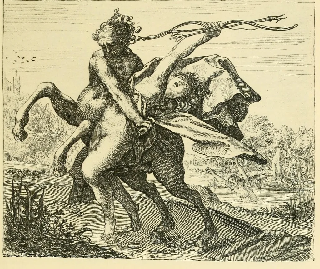 An illustration from Theatrum morum; artliche Gesprach der Thier mit wahren Historien den Menschen zur Lehr. AEgidius Sadeler excud. [Hrsg. von Gesellschaft Deutscher Bücherfreunde in Böhmen.], 1608, leaf 67