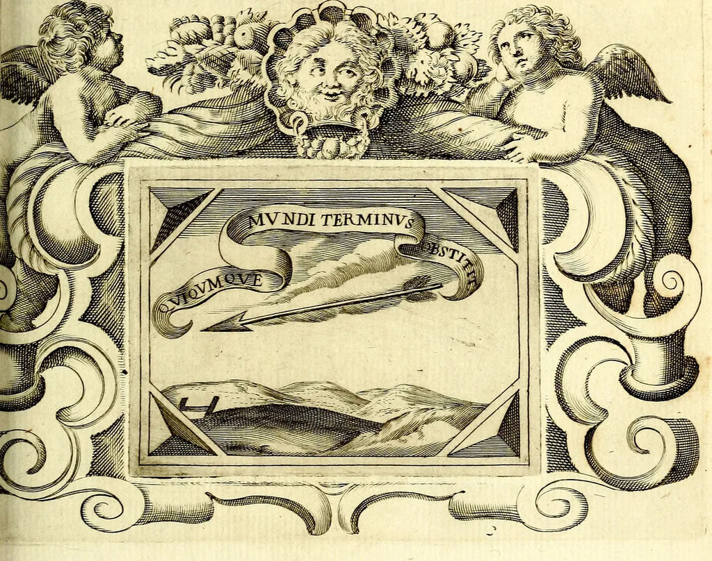 An illustration from Theatrum omium Scientiarum, sive Apparatus, quo exceptus fuit Excmus. Princeps D. Innicus de Guevara et Tassis Comes de Oñate, et Villamediana, etc., & etc., ac Neapolitani Regni prorex sapientissimus in Neapolitana Academia in Instauratione Studiorum anni 1649, etc, 1650, leaf 104