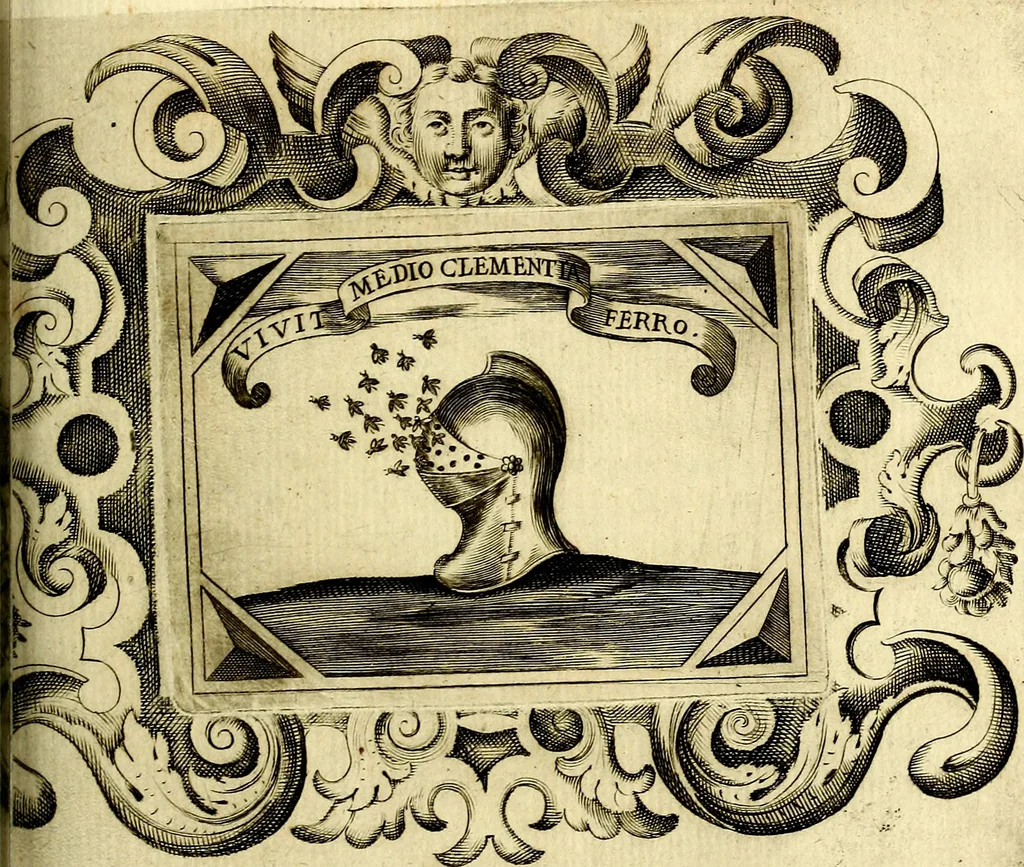 An illustration from Theatrum omium Scientiarum, sive Apparatus, quo exceptus fuit Excmus. Princeps D. Innicus de Guevara et Tassis Comes de Oñate, et Villamediana, etc., & etc., ac Neapolitani Regni prorex sapientissimus in Neapolitana Academia in Instauratione Studiorum anni 1649, etc, 1650, leaf 110