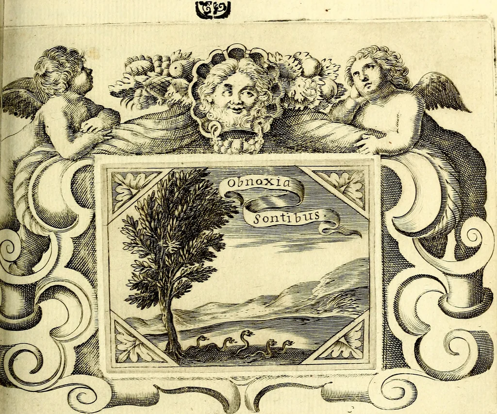 An illustration from Theatrum omium Scientiarum, sive Apparatus, quo exceptus fuit Excmus. Princeps D. Innicus de Guevara et Tassis Comes de Oñate, et Villamediana, etc., & etc., ac Neapolitani Regni prorex sapientissimus in Neapolitana Academia in Instauratione Studiorum anni 1649, etc, 1650, leaf 118