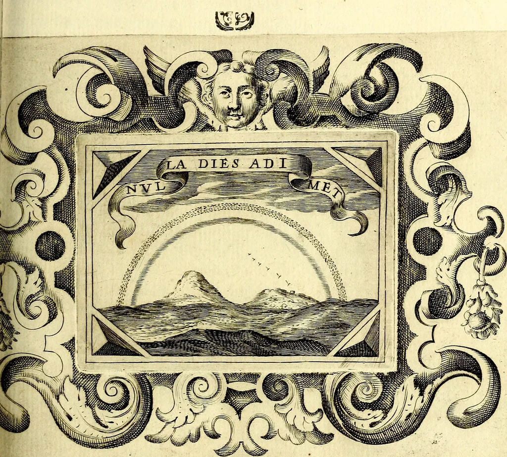 An illustration from Theatrum omium Scientiarum, sive Apparatus, quo exceptus fuit Excmus. Princeps D. Innicus de Guevara et Tassis Comes de Oñate, et Villamediana, etc., & etc., ac Neapolitani Regni prorex sapientissimus in Neapolitana Academia in Instauratione Studiorum anni 1649, etc, 1650, leaf 122