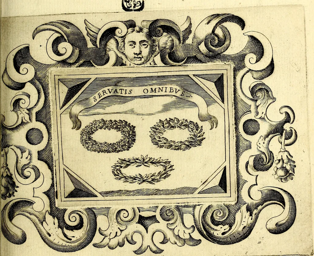 An illustration from Theatrum omium Scientiarum, sive Apparatus, quo exceptus fuit Excmus. Princeps D. Innicus de Guevara et Tassis Comes de Oñate, et Villamediana, etc., & etc., ac Neapolitani Regni prorex sapientissimus in Neapolitana Academia in Instauratione Studiorum anni 1649, etc, 1650, leaf 128